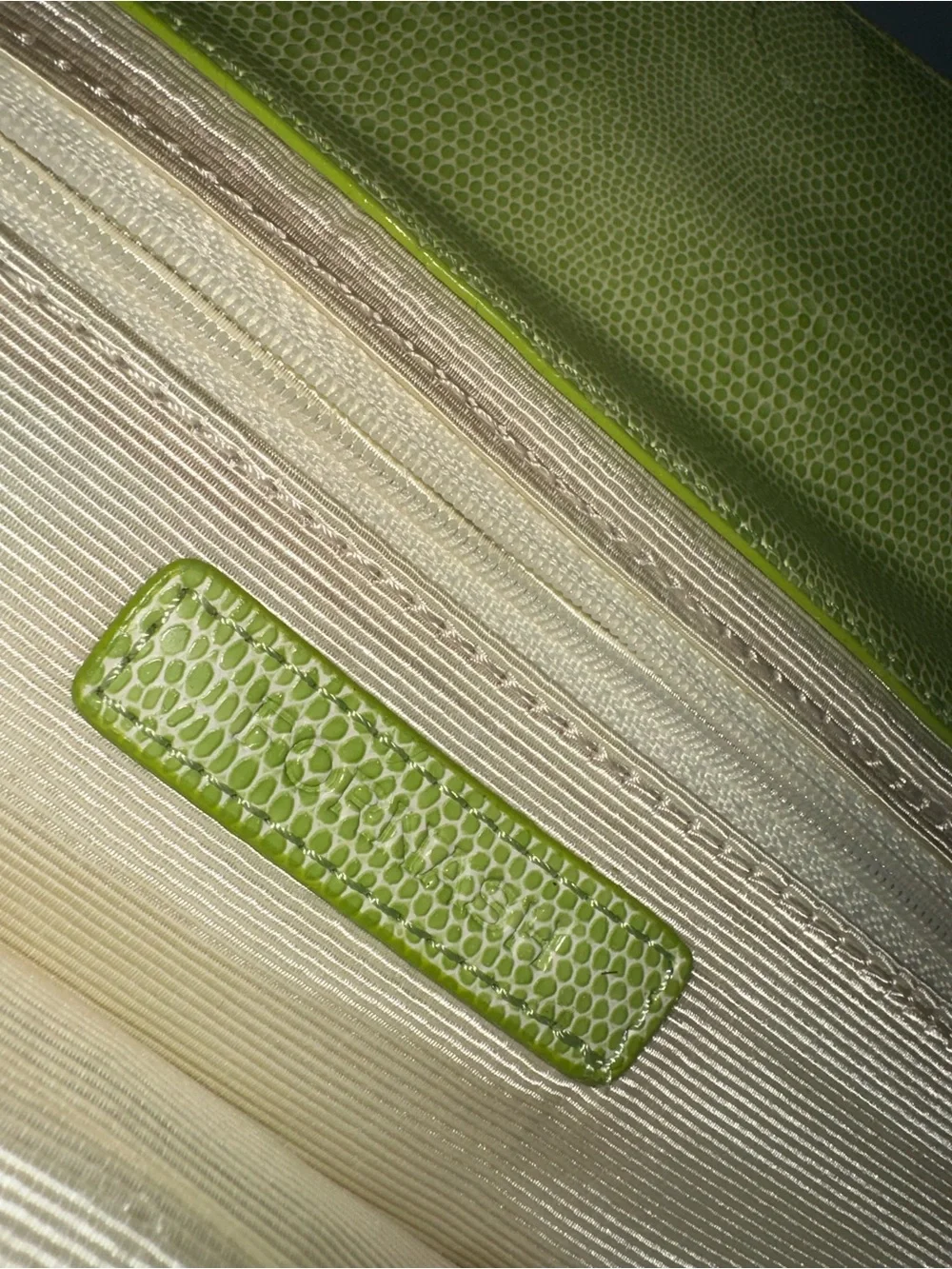 Fornash Lizard Embossed Lime Green Clutch